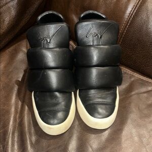 Giuseppe Zanotti Black Padded Sneakers with White Sole